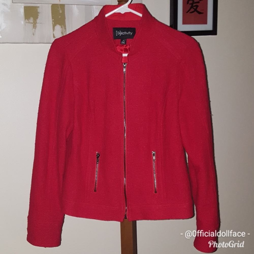 RELATIVITY RED JACKET ZIP FRONT, 10